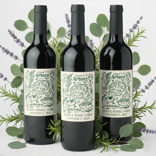 Étiquette Pour Bouteilles De Vin C'est l'amour Cuisine Italienne Bridal Shower SUR