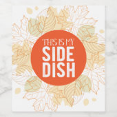Étiquette Pour Bouteilles De Vin C'Est Mon Plat Côté Automne (Étiquettes simples)