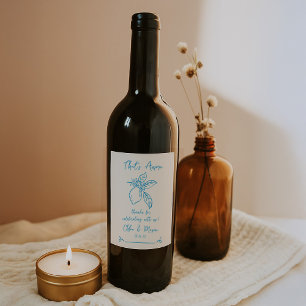 Étiquette Pour Bouteilles De Vin C'Est Plus Tiré À La Main Mariage Citron Italien