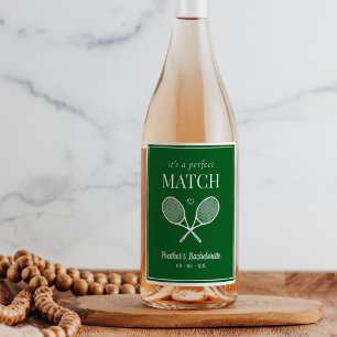 Étiquette Pour Bouteilles De Vin C'est un match parfait Tennis Bachelorette
