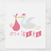 Étiquette Pour Bouteilles De Vin C'est une fille (Étiquettes simples)