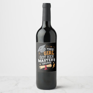 Étiquette Pour Bouteilles De Vin Cette fille a obtenu son diplôme de master