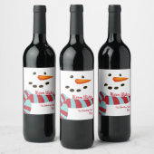 Étiquette Pour Bouteilles De Vin Chaleureux, Vacances Snowman (Bouteilles)