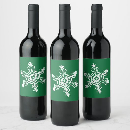Étiquette Pour Bouteilles De Vin Chalk Snowflake Motif (Bouteilles)