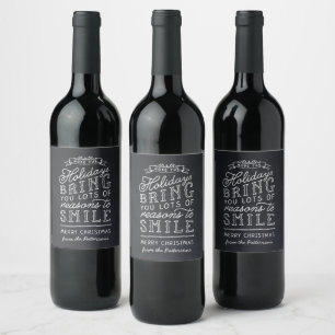 Étiquette Pour Bouteilles De Vin Chalkboard Letting cadeau de Noël personnalisé