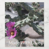 Étiquette Pour Bouteilles De Vin Challa Cactus en fleurs (Étiquettes simples)