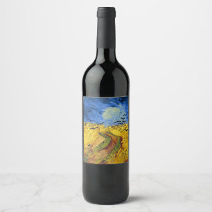 Étiquette Pour Bouteilles De Vin Champ de blé de Van Gogh peinture impressionniste