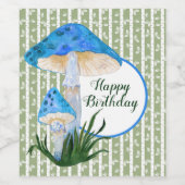 Étiquette Pour Bouteilles De Vin Champignons bleus sur Aspen Anniversaire (Étiquettes simples)