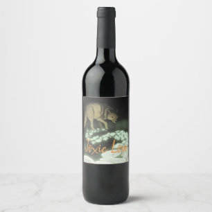 Étiquette Pour Bouteilles De Vin Champignons de remorquage de la mort de loup