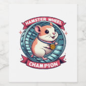 Étiquette Pour Bouteilles De Vin Champion de roue de hamster (Étiquettes simples)