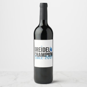 Étiquette Pour Bouteilles De Vin Champion Dreidel depuis 2001 Drôle cadeau Hanoukka