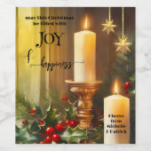 Étiquette Pour Bouteilles De Vin Chandelles classiques Mistletoe Noël (Étiquettes simples)