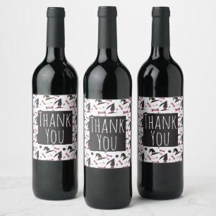 Étiquette Pour Bouteilles De Vin Chapeau de sorcière de fête d'Halloween bonbons ar