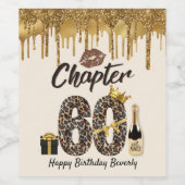 Étiquette Pour Bouteilles De Vin Chapitre 60 Empreinte de léopard 70e anniversaire  (Étiquettes simples)