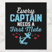 Étiquette Pour Bouteilles De Vin Chaque Capitaine A Besoin D'Un Premier Maté (Étiquettes simples)