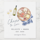 Étiquette Pour Bouteilles De Vin Charcuterie Board Vin & Fromage Cheers à l'amour (Étiquettes simples)
