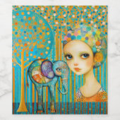 Étiquette Pour Bouteilles De Vin Charme des éléphants (Étiquettes simples)