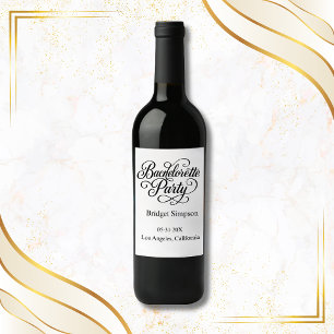 Étiquette Pour Bouteilles De Vin Charme élégant Bachelorette intemporelle fête