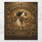 Étiquette Pour Bouteilles De Vin Chasse au Pointer Anglais ,Perdrix Chukar (Étiquettes simples)