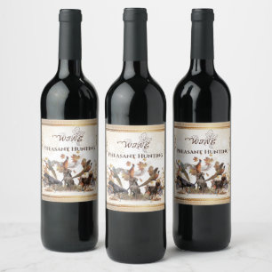 Étiquette Pour Bouteilles De Vin Chasse aux faisans
