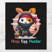 Étiquette Pour Bouteilles De Vin Chasseur d'oeufs de Ninja (Étiquettes simples)