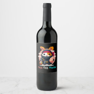 Étiquette Pour Bouteilles De Vin Chasseur d'oeufs Ninja