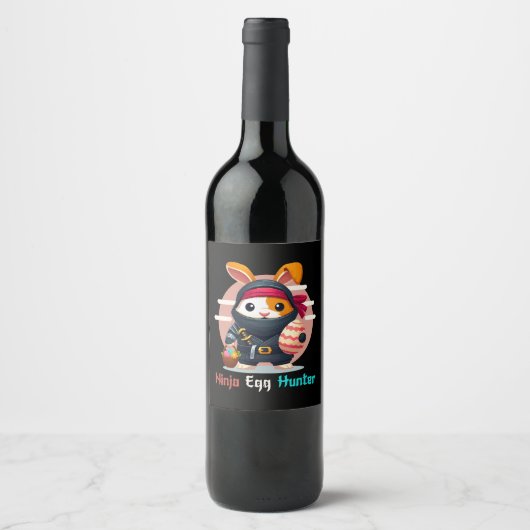 Étiquette Pour Bouteilles De Vin Chasseur d'oeufs Ninja (Devant)
