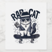 Étiquette Pour Bouteilles De Vin Chat de rap Harmonie (Étiquettes simples)