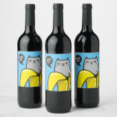 Étiquette Pour Bouteilles De Vin Chat en banane (Bouteilles)