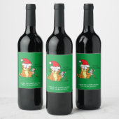Étiquette Pour Bouteilles De Vin Chat Funny Noël Cartographie mignonne souris souri (Bouteilles)