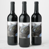 Étiquette Pour Bouteilles De Vin Chat Nebelung (Bouteilles)