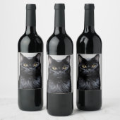 Étiquette Pour Bouteilles De Vin Chat noir (Bouteilles)