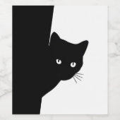 Étiquette Pour Bouteilles De Vin Chat noir (Étiquettes simples)