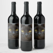 Étiquette Pour Bouteilles De Vin chat noir (Bouteilles)
