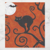 Étiquette Pour Bouteilles De Vin chat noir (Étiquettes simples)