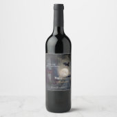 Étiquette Pour Bouteilles De Vin Chat noir Halloween brun (Devant)