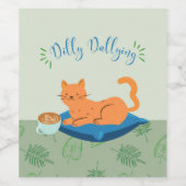Étiquette Pour Bouteilles De Vin Chat orange Dallly (Étiquettes simples)