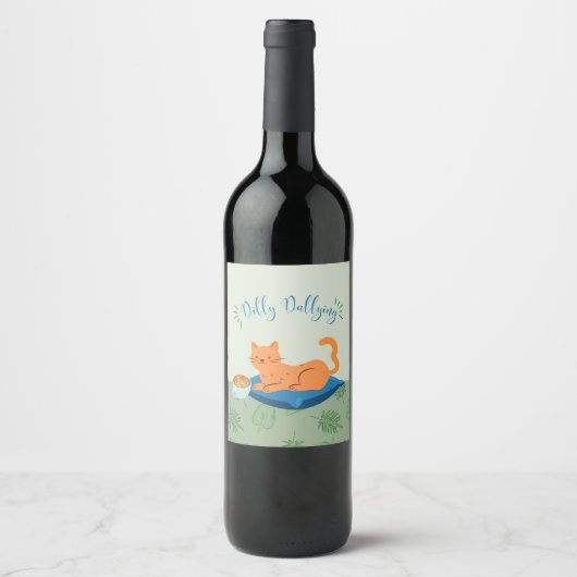 Étiquette Pour Bouteilles De Vin Chat orange Dallly (Devant)