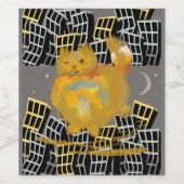 Étiquette Pour Bouteilles De Vin Chat urbain (Étiquettes simples)