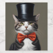 Étiquette Pour Bouteilles De Vin Chat victorien (Étiquettes simples)