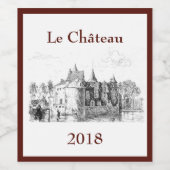 Étiquette Pour Bouteilles De Vin Château de France (Étiquettes simples)