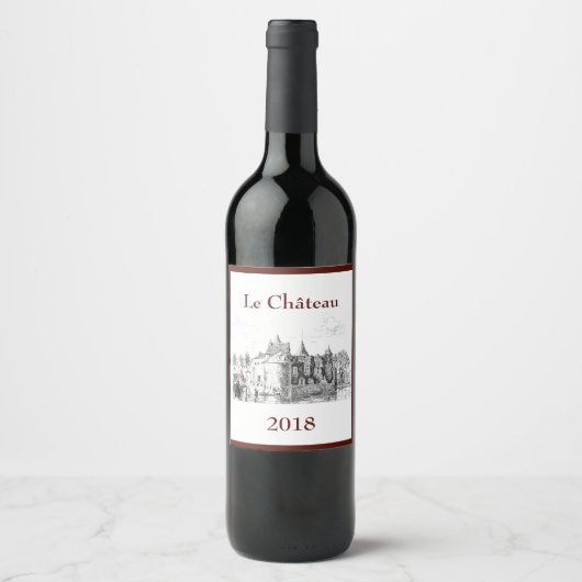 Étiquette Pour Bouteilles De Vin Château de France (Devant)