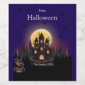 Étiquette Pour Bouteilles De Vin Château d'Halloween (Étiquettes simples)