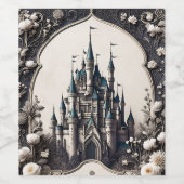 Étiquette Pour Bouteilles De Vin Château Floral Conte de Fées (Étiquettes simples)