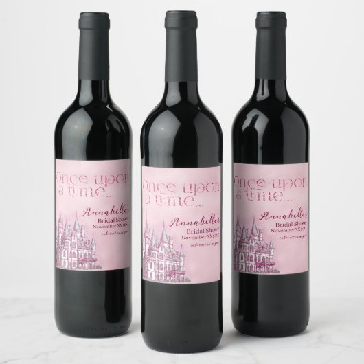 Étiquette Pour Bouteilles De Vin Château Pailleté Rose Thème Conte de Fées (Bouteilles)