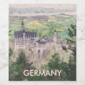 Étiquette Pour Bouteilles De Vin Château Retro Neuschwanstein en Allemagne (Étiquettes simples)