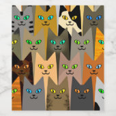 Étiquette Pour Bouteilles De Vin Chats amusants (Étiquettes simples)