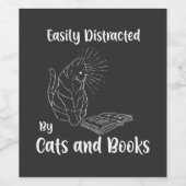 Étiquette Pour Bouteilles De Vin Chats Livres Maison Chat Cadeau (Étiquettes simples)