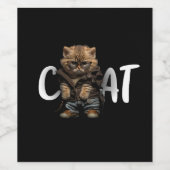 Étiquette Pour Bouteilles De Vin chatte-chatte-chatte-poupée-noir-arrière - plan-dr (Étiquettes simples)