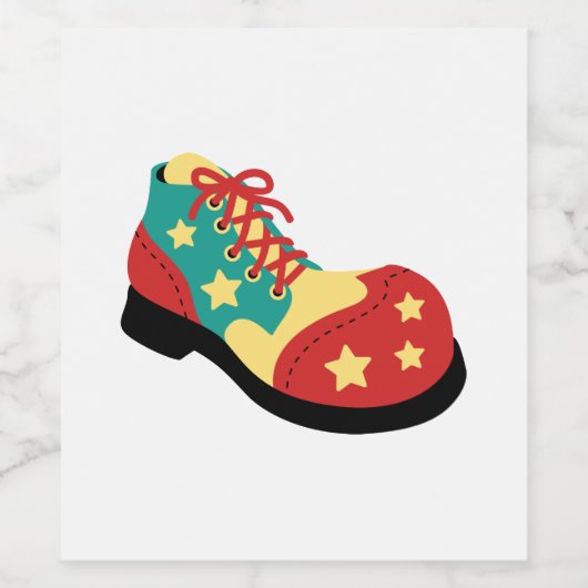Étiquette Pour Bouteilles De Vin Chaussure clown (Étiquettes simples)